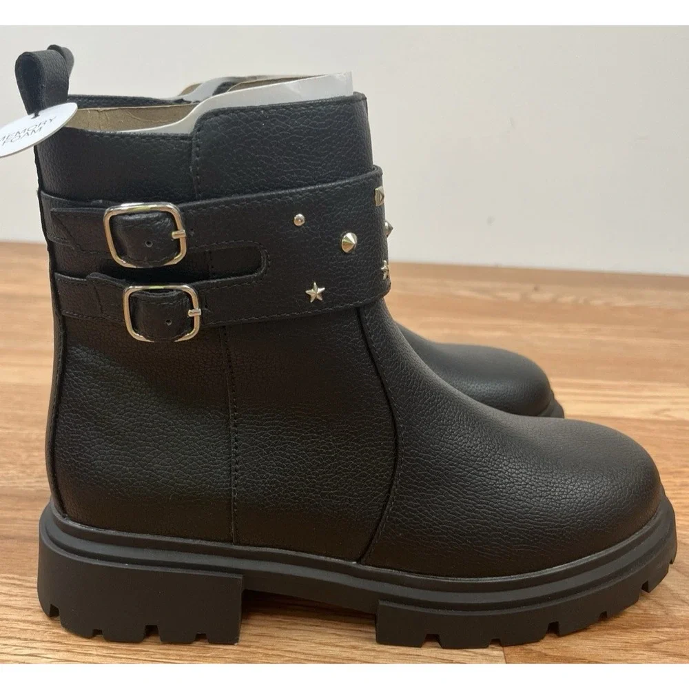Sonoma Zoella Black Boots Ankle Booties Zip Side Youth Girls Size 5 NEW
